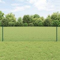 Berkfield Home Welded Wire Fence with 11 U Posts Green 0.6x25 m Steel