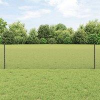 Berkfield Home Garden Fence Set Set of 2 Grey Galvanized Steel 25 x 0.5 m roll