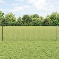Berkfield Home Welded Wire Fence with 22 U Posts Grey 0.5x50 m Steel