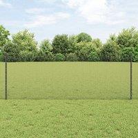 Berkfield Home Welded Wire Fence with 44 U Posts Grey 0.8x100 m Steel