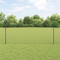 Berkfield Home Euro Fence with 10 U Posts Grey 1x10 m Steel
