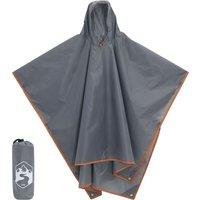 Berkfield Home Rain Poncho with Hood 2-in-1 Design Grey & Orange 223x145 cm