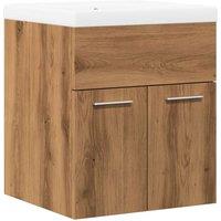 Berkfield Home 2 Piece Bathroom Furniture Set Artisan Oak Engineered Wood in Brown