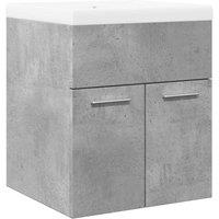 Berkfield Home 2 Piece Bathroom Furniture Set Concrete Grey Engineered Wood