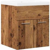 Berkfield Home 2 Piece Bathroom Furniture Set Old Wood Engineered Wood in Brown
