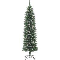 Berkfield Home Artificial Slim Christmas Tree with Stand 210 cm PVC in Green