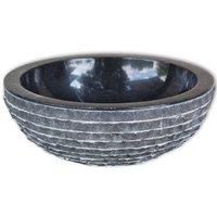 Berkfield Home Basin Marble 40 cm Black