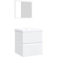 Berkfield Home Bathroom Sink Cabinet with Basin & Mirror White