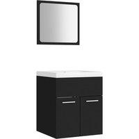 Berkfield Home Bathroom Furniture Set Black Engineered Wood