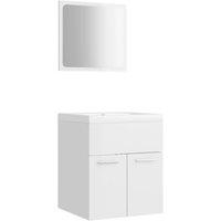 Berkfield Home Bathroom Furniture Set High Gloss White Engineered Wood