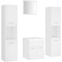 Berkfield Home Bathroom Furniture Set White Engineered Wood