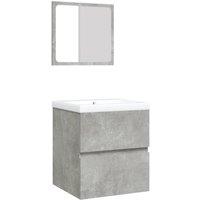 Berkfield Home Bathroom Sink Cabinet with Basin & Mirror Concrete Grey
