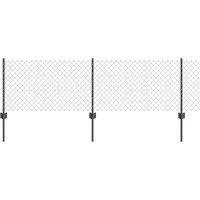 Berkfield Home Chain Link Fence with 22 U Posts Grey 0.6x25 m Steel