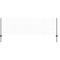 Berkfield Home Euro Fence with 5 U Posts Grey 0.8x10 m Steel