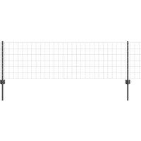 Berkfield Home Euro Fence with 22 U Posts Grey 0, 6x50 m Steel