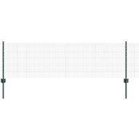 Berkfield Home Welded Wire Fence with 5 U Posts Green 0.6x10 m Steel