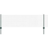 Berkfield Home Welded Wire Fence with 5 U Posts Green 0.6x10 m Steel