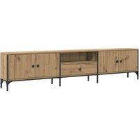 Berkfield Home TV Cabinet with Drawer Artisan Oak 200x25x44 cm Engineered Wood in Brown | Size: 200 x 25 x 44 cm