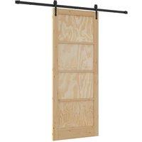 Berkfield Home Sliding Door with Hardware Set 'ORKDAL'Solid Wood Pine in Beige