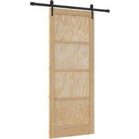 Berkfield Home Sliding Door with Hardware Set 'ORKDAL'Solid Wood Pine in Beige