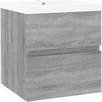 Berkfield Home Sink Cabinet with Built-in Basin Grey Sonoma Engineered Wood