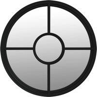 Berkfield Home Mirror Black 60x4 cm Iron Round for Indoor Use