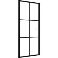 Berkfield Home Interior Door ESG Glass & Aluminium 93x201.5 cm Black