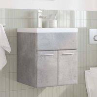 Berkfield Home Durable 2 Piece Bathroom Furniture Set Concrete Grey Engineered Wood