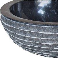Berkfield Home Elegant Basin Marble 40 cm Black