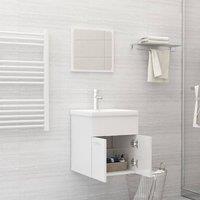 Berkfield Home Elegant Bathroom Furniture Set High Gloss White Engineered Wood