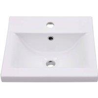 Berkfield Home Elegant Built-in Basin 42x39x18 cm Ceramic White | Size: 42 x 39 x 18 cm