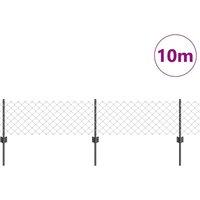 Berkfield Home Sturdy Chain Link Fence with 10 U Posts Grey 0.4x10 m Steel