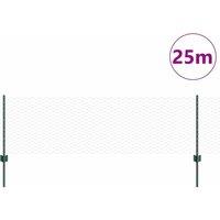 Berkfield Home Green Fence Posts 11 pcs U-Channel Grey 40 cm Steel, Hexagon Fenc