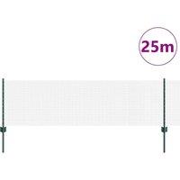 Berkfield Home Full Welded Wire Fence with 11 U Posts Green 0.6x25 m Steel