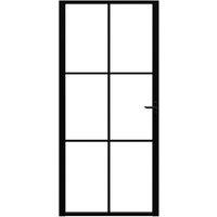 Berkfield Home Interior Door ESG Glass & Aluminium 93x201.5 cm Black