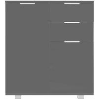 Berkfield Home Sideboard High Gloss Grey 71x35x76 cm Engineered Wood | Size: 71 x 35 x 76 cm
