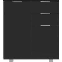Berkfield Home Sideboard High Gloss Black 71x35x76 cm Engineered Wood | Size: 71 x 35 x 76 cm