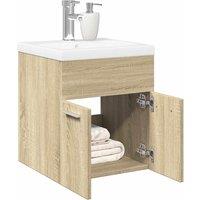 Berkfield Home 2 Piece Bathroom Furniture Set Sonoma Oak Engineered Wood in Brown