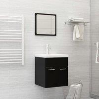 Berkfield Home Bathroom Furniture Set Black Engineered Wood