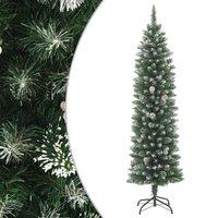 Berkfield Home Artificial Slim Christmas Tree with Stand 210 cm PVC in Green