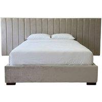 Stratus Interiors Raphael Extra Wide Headboard Bed-Gas lift Ottoman Storage in Beige | Size: Double