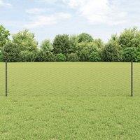 Berkfield Home Fence Posts 11 pcs U-Channel Grey 60 cm Steel, Hexagon Fence Grey 0.5x50 m Steel