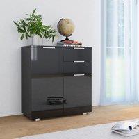 Berkfield Home Sideboard High Gloss Black 71x35x76 cm Engineered Wood | Size: 71 x 35 x 76 cm