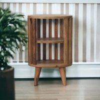 Direct Wicker Solid Wood Ariella Double Shelf Oak-ish Bedside in Brown | Size: 1 Pack
