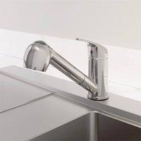 Nordara Modern Mono Kitchen Mixer Tap Pull Out Spray Single Lever Chrome in Silver