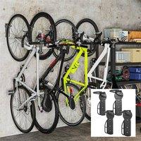 Nordara 4 Pack Wall Mounted Bike Bicycle Hanger Hook Garage Rack in Black