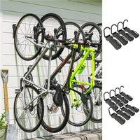 Nordara 8 Pack Wall Mounted Bike Bicycle Hanger Hook Garage Rack in Black