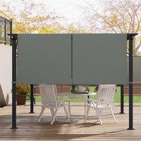 Nordara 2Pcs 4.91.2m Dark Grey Pergola Canopy UV Protection