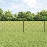 Berkfield Home Chain Link Fence with 22 U Posts Grey 0.6x25 m Steel
