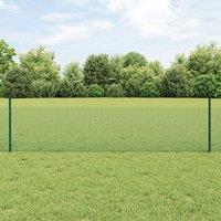 Berkfield Home Welded Wire Fence with 11 U Posts Green 0.5x25 m Steel